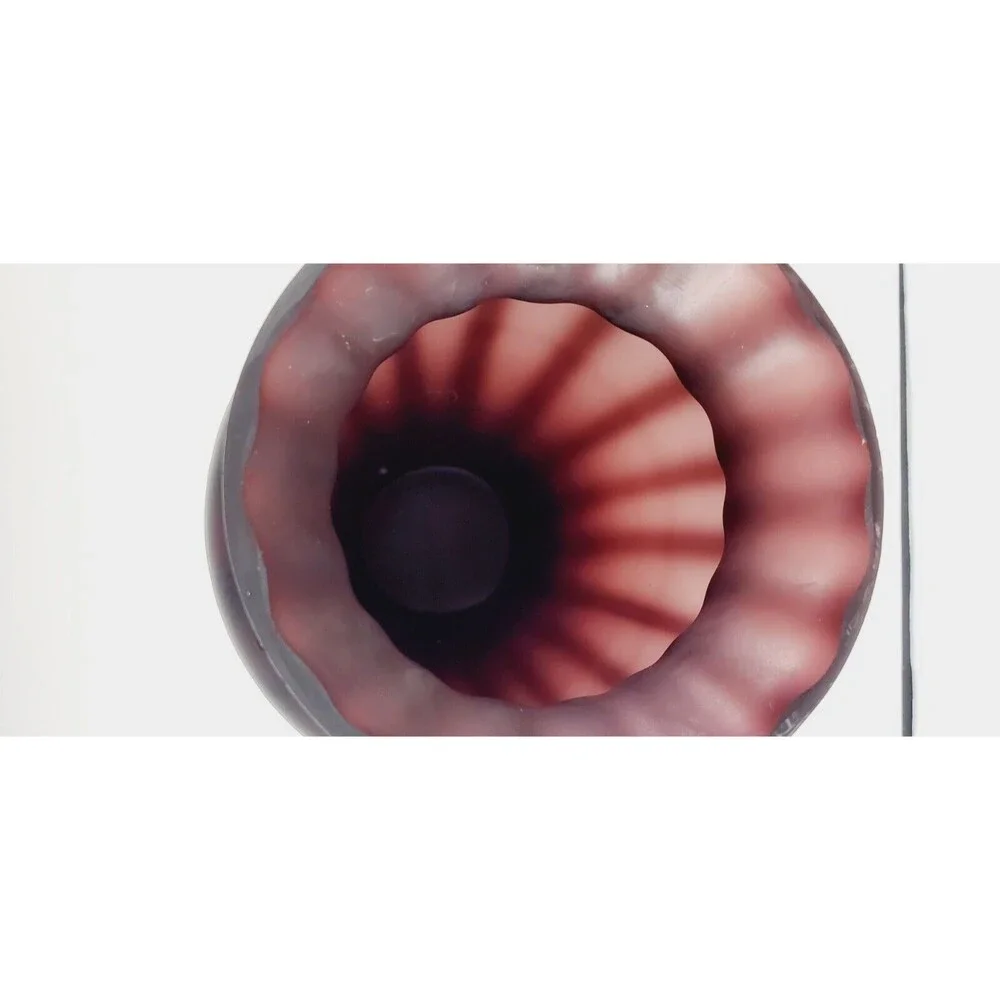 Beautiful Vibrant Amethyst Purple Frosted Blown Glass 10